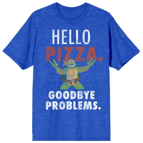 Teenage Mutant Ninja Turtles Hello Pizza Men's Royal Heather T-shirt-Medium