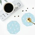 thumbnail image 3 of Vsdgher Cute Bunny Print Leather Coasters for Drinks, Durable Drink Coasters 4 Set for Tabletop Protection, Luxurious Home Décor and Housewarming Gift-Octagon, 3 of 5