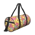 thumbnail image 3 of Disketp 45l Foldable Duffel Bag,Water-Resistant Sports Gym Bag,Portable Weekender Bag Lightweight For Travel,Fitness And Camping-Pink Donut And Blue, 3 of 8