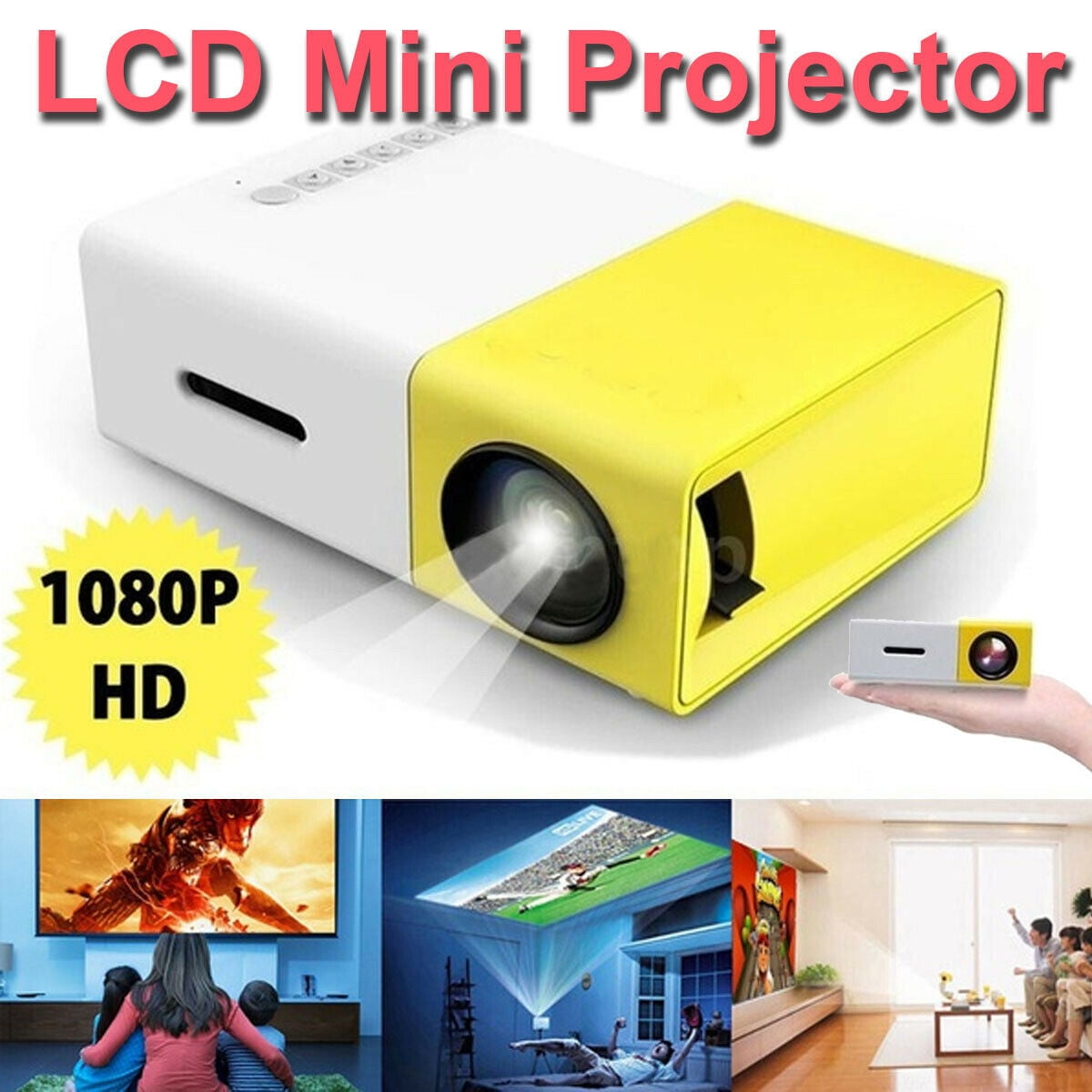 Portable Projector Second-Generation Mini DIY Home Smart Mobile Phone Movie Projector Home Cinema 