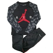 Jordan Little Boysâ€™ 2-Piece Activewear Set Graphic T-Shirt & Therma FitTrack Pants (6) Black