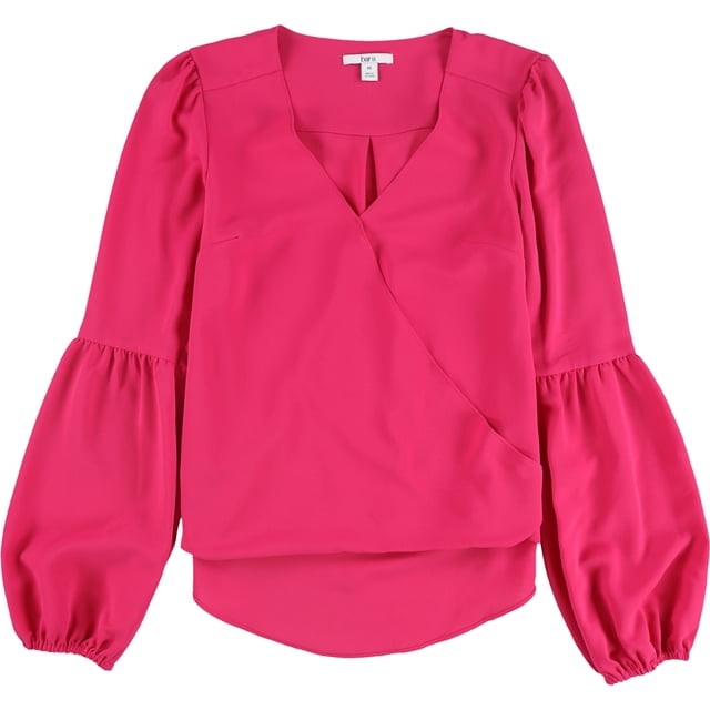 bar III Blusa de punto con manga de blusón para mujer, rosa, pequeña