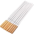 thumbnail image 1 of QQX 15,75 tum långa 5/8 tum breda 2 mm tunna grillspett i rostfritt stål, 10-pack, silver, 1 of 5