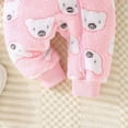 thumbnail image 4 of Wuxian Girls Jumpsuits Christmas Romper Lovely Animal Print Winter Fuzzy Thick Thermal Bodysuit Long Sleeve Zip Up Hoodies Jumpsuit Soft Comfortable Casual Dailywear,Pink,12-18 Months, 4 of 7