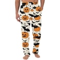 thumbnail image 4 of Domuza Halloween Pajamas for Men Casual Elastic Waist Drawstring Funny Horror Graphics Pj Pants Relaxed Fit Cute Wide Leg Lounge Sleepwear L, 4 of 5