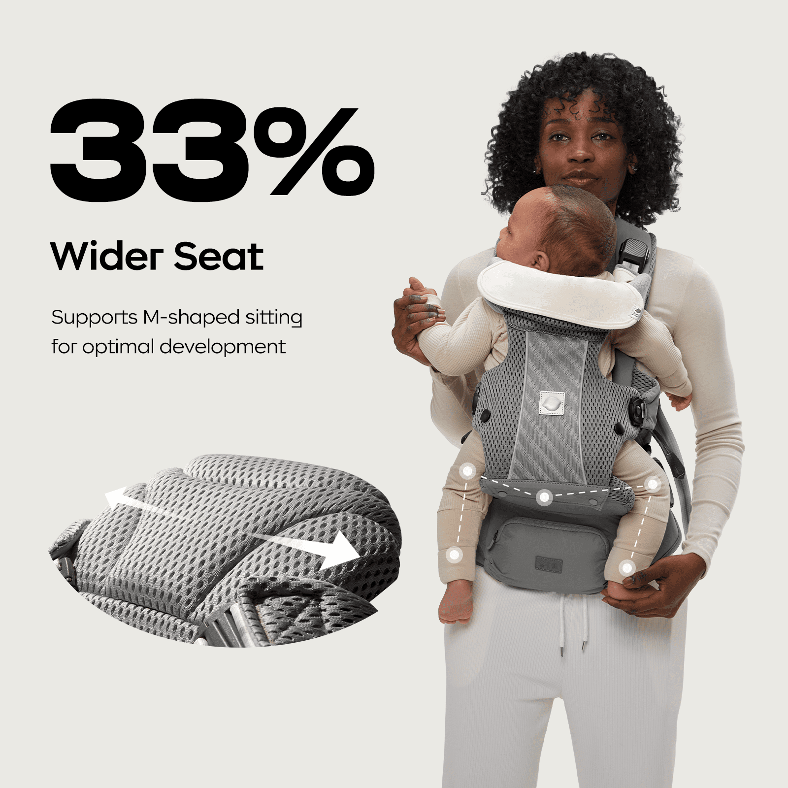 Bc Babycare Ergonomic Baby Carrier with Hip Seat Lumbar Support for Newborn to Toddler,Gray