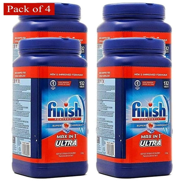 Finish Max in 1 Ultra Powerball Tabs, Dishwasher Detergent Tablets, 132 Tabs (Plastic Container Packaging) (Pack of 4) $26.24 ea.