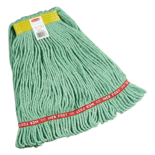 Rubbermaid Commercial  Foot Small Green Cotton/Synthetic Wet Mops, 6