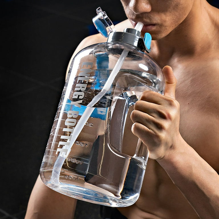 1 Gallon Water Bottles, 128 oz Motivational Time Marked Water Bottle With  Straw, BPA Free,Leak Proof Sports Water Bottle, Clear