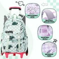 thumbnail image 3 of IvyH 6 Wheels Rolling Backpack Wheeled Roller School Bag Elementary Wheeled Backpack Bookbag with Detachable Trolley, 3 of 5