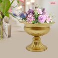 thumbnail image 2 of 10 Pcs Gold Mini Metal Urn Planter Pot 4.7" Metal Wedding Table Centerpieces Flower Arrangement, Compote Trumpet Vase for Party Birthday Anniversary Ceremony, 2 of 7