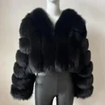 thumbnail image 5 of Abrigo de piel sintética de zorro con cuello en V para mujer, abrigo de invierno cálido de manga larga para mujer, chaqueta de piel de lujo a la moda, prendas de vestir elegantes de peluche 2024, 5 of 5