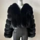 thumbnail image 5 of Abrigo de piel sintética de zorro con cuello en V para mujer, abrigo de invierno cálido de manga larga para mujer, chaqueta de piel de lujo a la moda, prendas de vestir elegantes de peluche 2024, 5 of 5