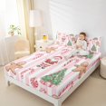 thumbnail image 4 of Manfei Cute Santa Claus Bed Sheets,Merry Christmas King Sheets,Xmas Tree Candy Cane Sheet Set For Girls Kids,Breathable Home Decor,4-Piece, 4 of 7