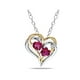Collier Pendentif Coeur Rubis 1.20 Carat (ctw) avec Diamants en Argent Sterling Plaqué Jaune avec Chaîne – image 1 sur 5