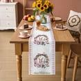 thumbnail image 2 of Bunny Easter Table Runner - 70 Inch Long Spring Floral Eggs Pastoral Rabbit Cotton and Linen Blended Dress Scarves Farmhouse Table Runner for Kitchen Dining, Coffee Table, 13" x 70", 2 of 8