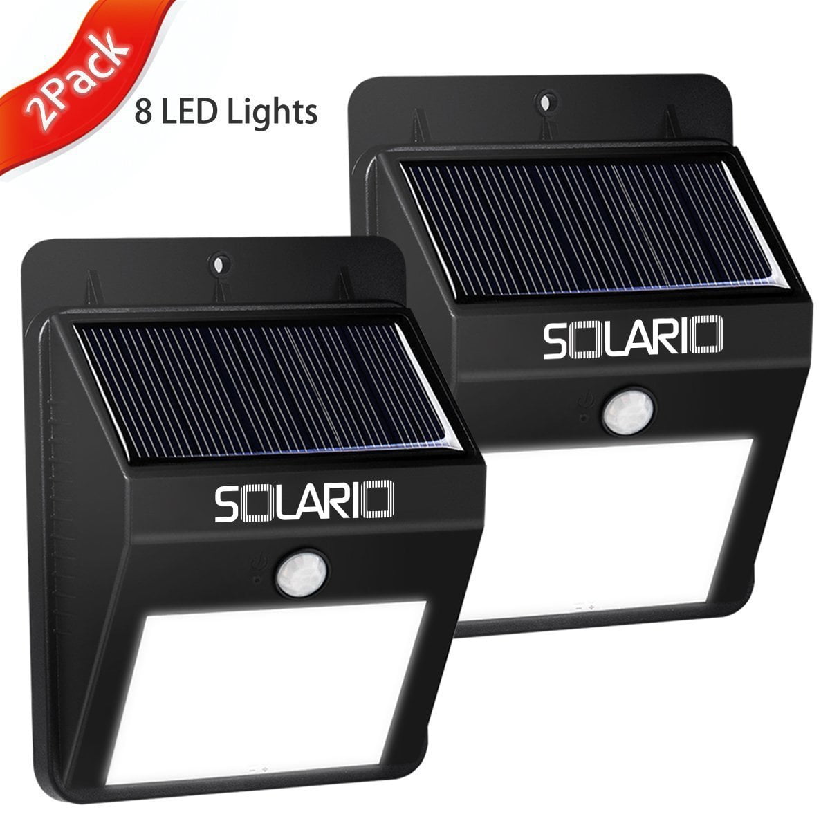 Solario Bright Solar Powered Wireless Outdoor LED Security Floodlights