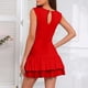 thumbnail image 4 of Minivestido para mujer: falda con volantes de doble capa, vestido sin mangas ajustado, tallas S-XL, 4 of 4