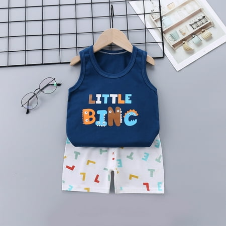 

Giligiliso Clearance Woman Tank Tops Toddler Kids Baby Boys Girls Fashion Cute Sleeveless Vest Shorts Cartoon Print Casual Suit