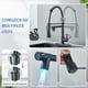 thumbnail image 3 of LED Negro grifo de cocina Boquilla doble grifo de fregadero Grifo monomando extraíble 360º grifo giratorio Se pueden utilizar dos boquillas simultáneamente Con tuberías de agua caliente y fría, 3 of 8