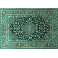 thumbnail image 1 of Ahgly Company Indoor Rectangle Medallion Turquoise Blue Traditional Area Rugs, 2' x 3', 1 of 4