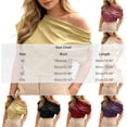 thumbnail image 3 of SROBPTY Womens T-Shirts Solid Crew Neck Short Sleeve Off Shoulder Asymmetrical Loose Breathable Summer Tops for Daily Wear, 3 of 4