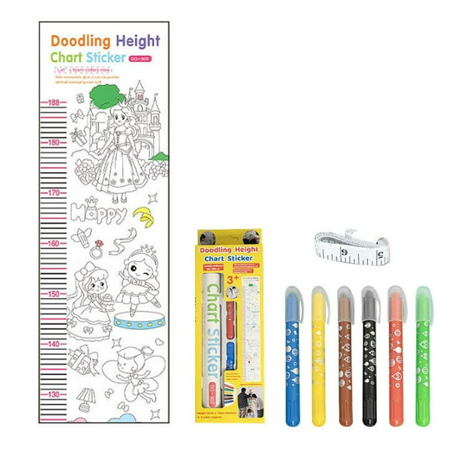 Children's Height Stickers Painting Stickers Measuring Height Ruler Diy Wall Stickers Parent Child Interactive Painting Set Arts And Crafts for Kids Ages 8-12 Girls Easter Crafts for Kids Ages 8-12