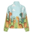 thumbnail image 6 of Jackets for Women Winter Coat Jackets Flannel Stand Collar Jacket(Cute Dinos in Sunny Field,Size:S-4XL), 6 of 7