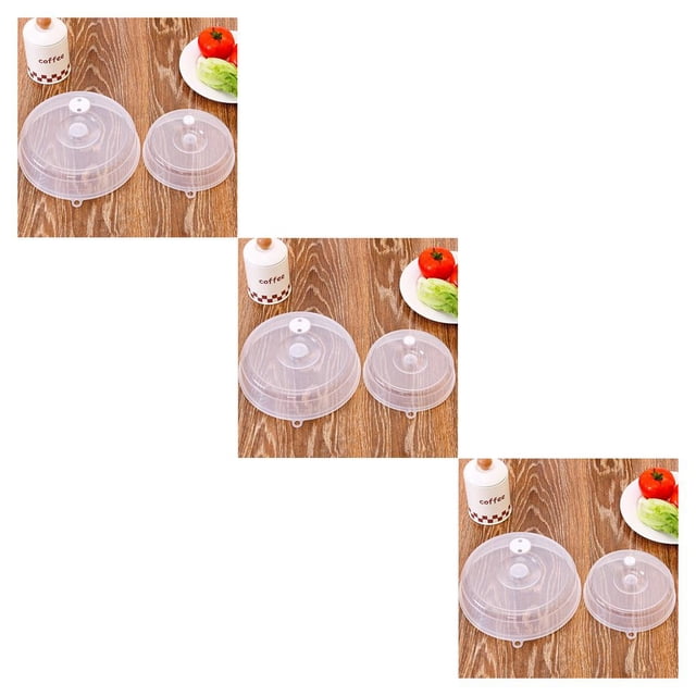ziyahi Couvercle de Plaque de Four à Micro-Ondes Portable Rond Remplacement Lavable Cuisine Anti-Éclaboussures Résistant à l'Huile Couvercle de Ventilation Vapeur 23x5.5cm 3Ensemble
