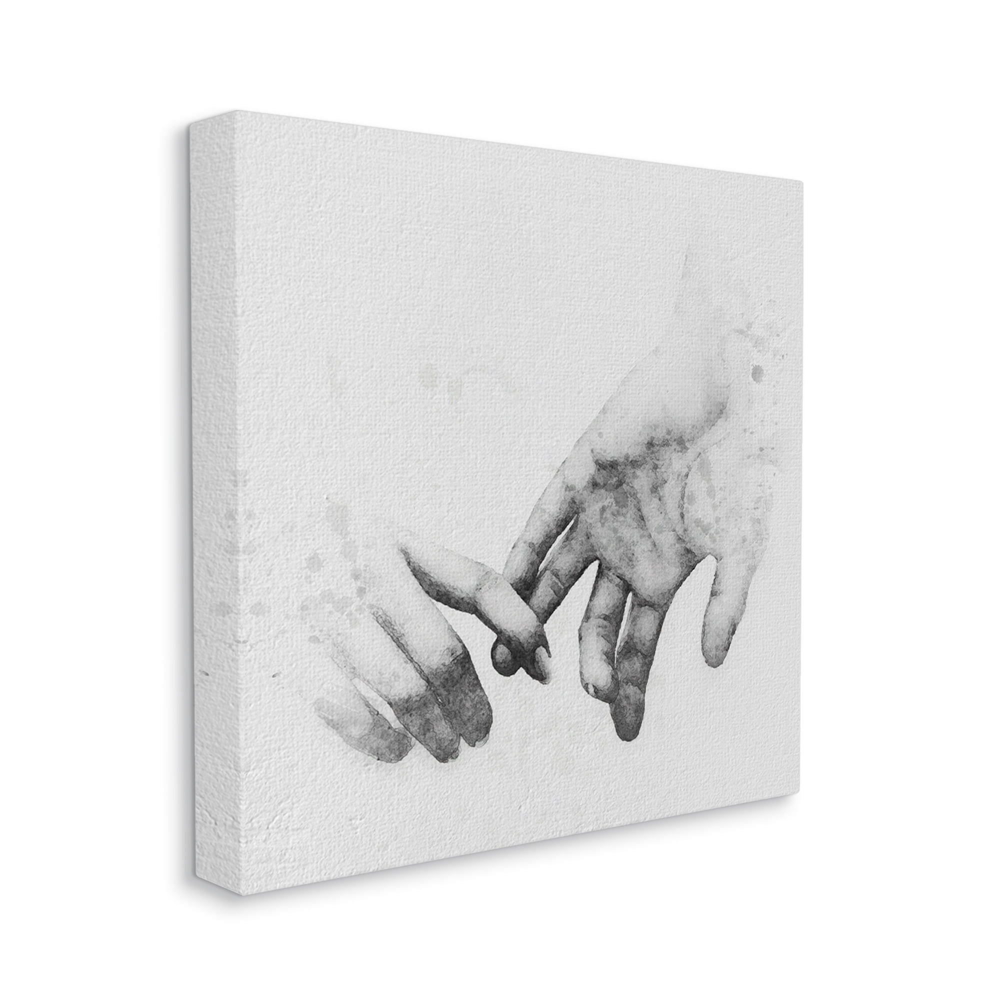 Stupell Industries Holding Hands Drawing Novelty Drawing Gallery Wrapped Canvas Print Wall Art, 24 x 24