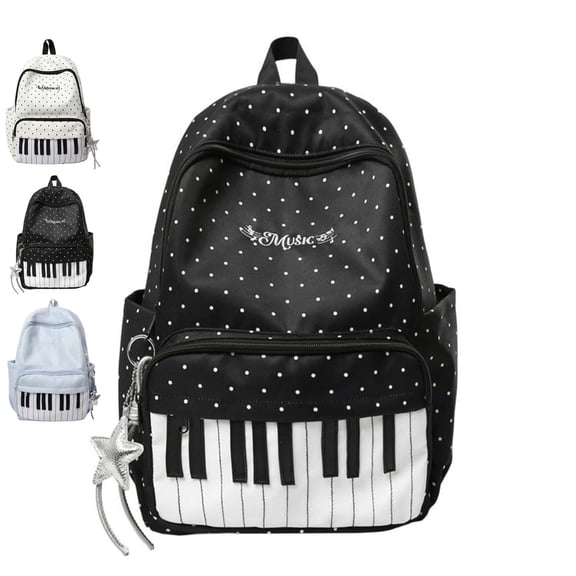 Polka Dot Piano Backpack for Women, Polka Dot Backpack