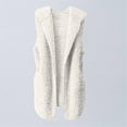 thumbnail image 5 of Baqcunre Fuzzy Coat, Women's Hooded Plush Sleeveless Vest Coat Top 1Pc Top Beige L, 5 of 9