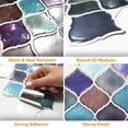thumbnail image 4 of Walplus Peel and Stick Backsplash Arabesque Green and Blue 3D Tile Decals 8 Sheets 11" x 8", 4 of 7