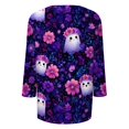 thumbnail image 6 of Halloween Shirts for Women CrewNeck Shirts Fall Halloween Funny Graphic 3/4 Length Sleeve Tops, 6 of 7