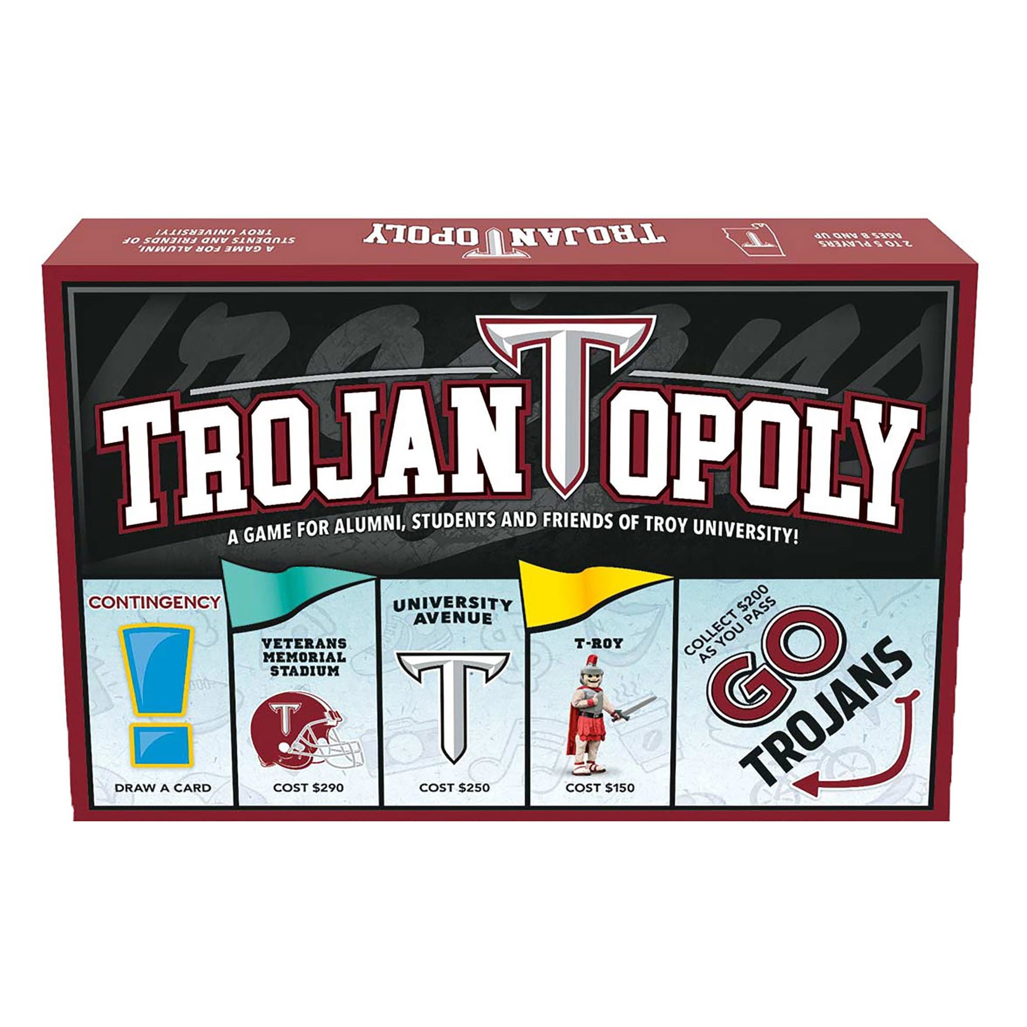 Late For The Sky: Trojan-Opoly - Troy University Themed Family Board Game, Opoly-Style Game, Traditional Play Or 1 Hr Version, Ages 8+, 2-6 Players