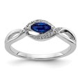 thumbnail image 5 of 14K White Gold Plated Diamond & Sapphire Ring Size 7, 5 of 7
