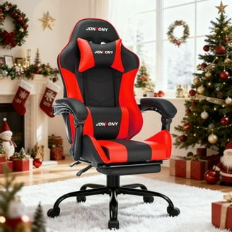 Staples Emerge Vortex Bonded Leather Gaming Chair, Black and Red