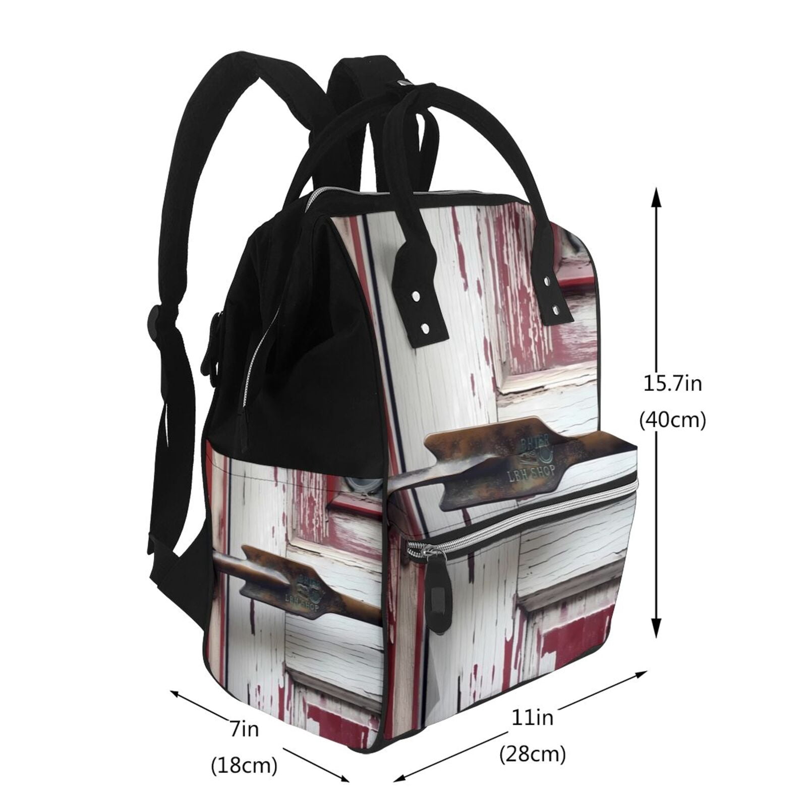Fuzoiu Rustic Door Handle Closeup Print Diaper Bag Backpack,Baby Essentials Travel Tote,Multi function Waterproof Diaper Bag, Travel Essentials Baby Bag - Unisex