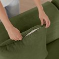 thumbnail image 6 of Leumius 113" L-Shaped Modular Sectional Sofa,Corduroy Fabric Upholstered 3 Seater Couch with Deep Seat and Movable Ottoman,No Assembly,Green, 6 of 10