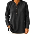thumbnail image 2 of Womens Denim Shirt Long Sleeve Button Down Shirt Casual Jean Shirt Jacket Vintage Denim Blouses Tops with Pockets Black S, 2 of 6