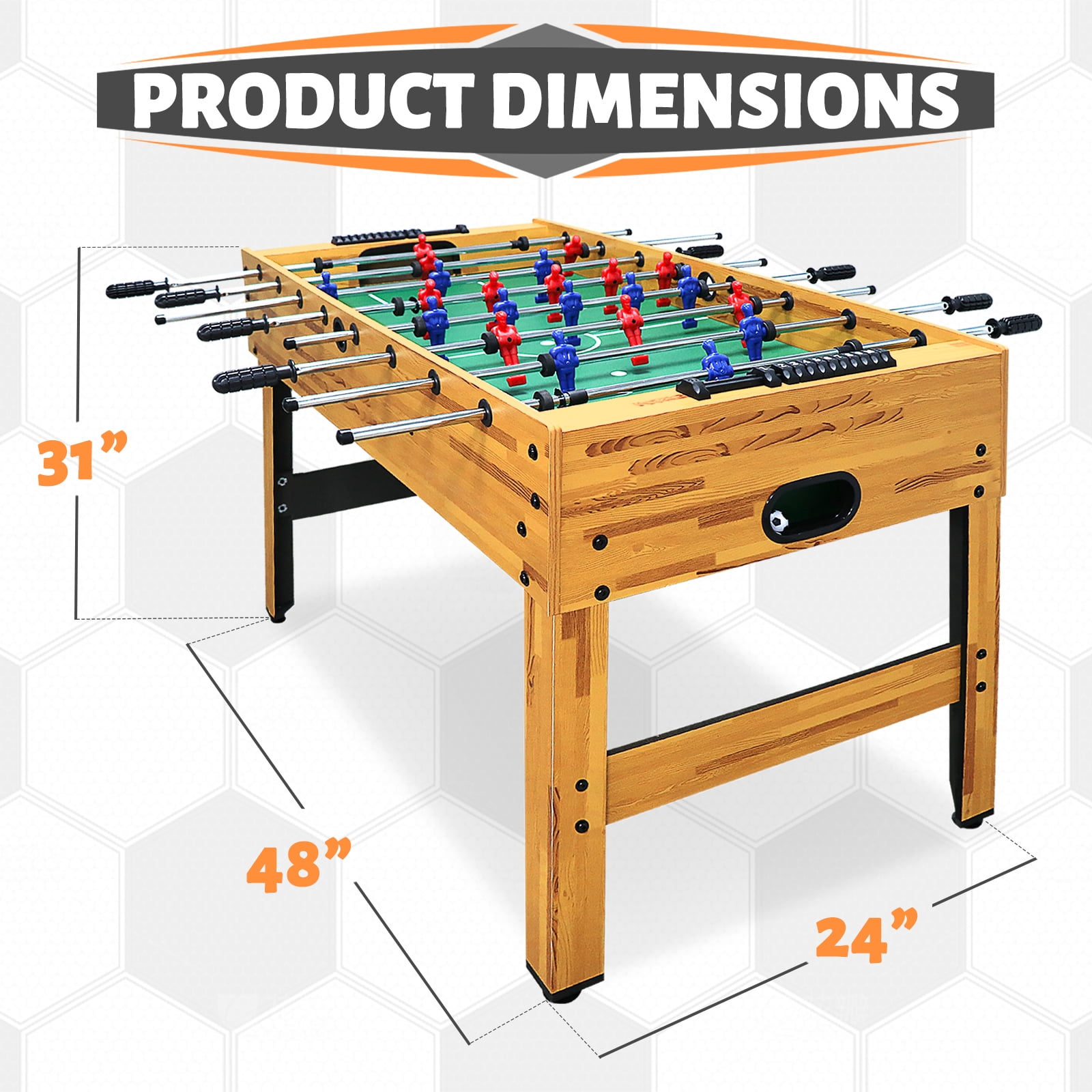 Seydrey 48-Inch Full-Size Foosball Table, Stand-Alone Soccer Set