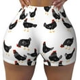 thumbnail image 2 of Salouo Funny Chicken Print Women's Athletic Shorts,Booty Shorts Biker Shorts High Waisted Elastic Workout Shorts for Yoga Gym Running Sports-Large, 2 of 8