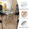 thumbnail image 6 of Round Dining Table Set for 4, 5-Piece Modern Tempered Glass Table with 4 Black Chairs - Compact Design for Kitchen/Living Room/Dining Room, 6 of 7