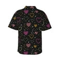 thumbnail image 3 of Fotbe Heart and Stars Hawaiian Shirt for Men Unisex Summer Beach Casual Short Sleeve Cotton Linen Button Down Shirts-Medium, 3 of 9