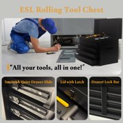 Tool Chest, 5 Drawers Rolling Tool Cabinet with Detachable Top Toolbox, Universal Lockable Wheels, Lock Bar, Protective Liner & Tool Rack, Metal Tool Storage Cart, Tool Box for Garage Workshop