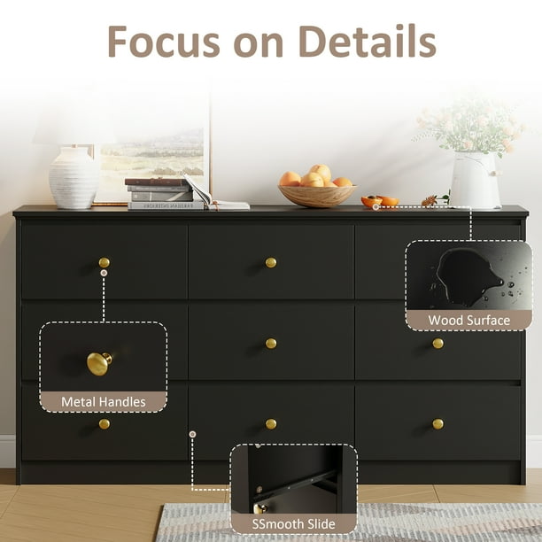 black adult dresser Amazon.com: Black Dresser, Modern 6 Drawers Dressers & Chest of Drawers