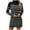 Black, variant on HAPIMO Women's Mini Straight Dress Fashion Stripe Knitted Sweaters Elegant Casual Knitted High Neck Fall Dress Workout Holiday Long Sleeve Spring Beige L