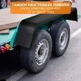 thumbnail image 3 of JoanKaren 2 Pack Detachable Tandem Axle Trailer Fenders Steel 14 Gauge Diamond Tread Plate,Fit 13"-15" Tires,Black, 3 of 5