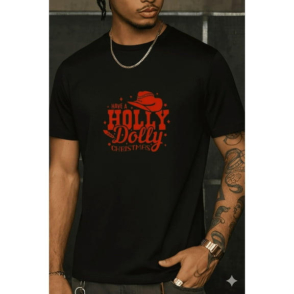 Cheerful Dolly Quote Winter Holiday Festive Spirit Graphic Unisex T-Shirt, up to size 5XL