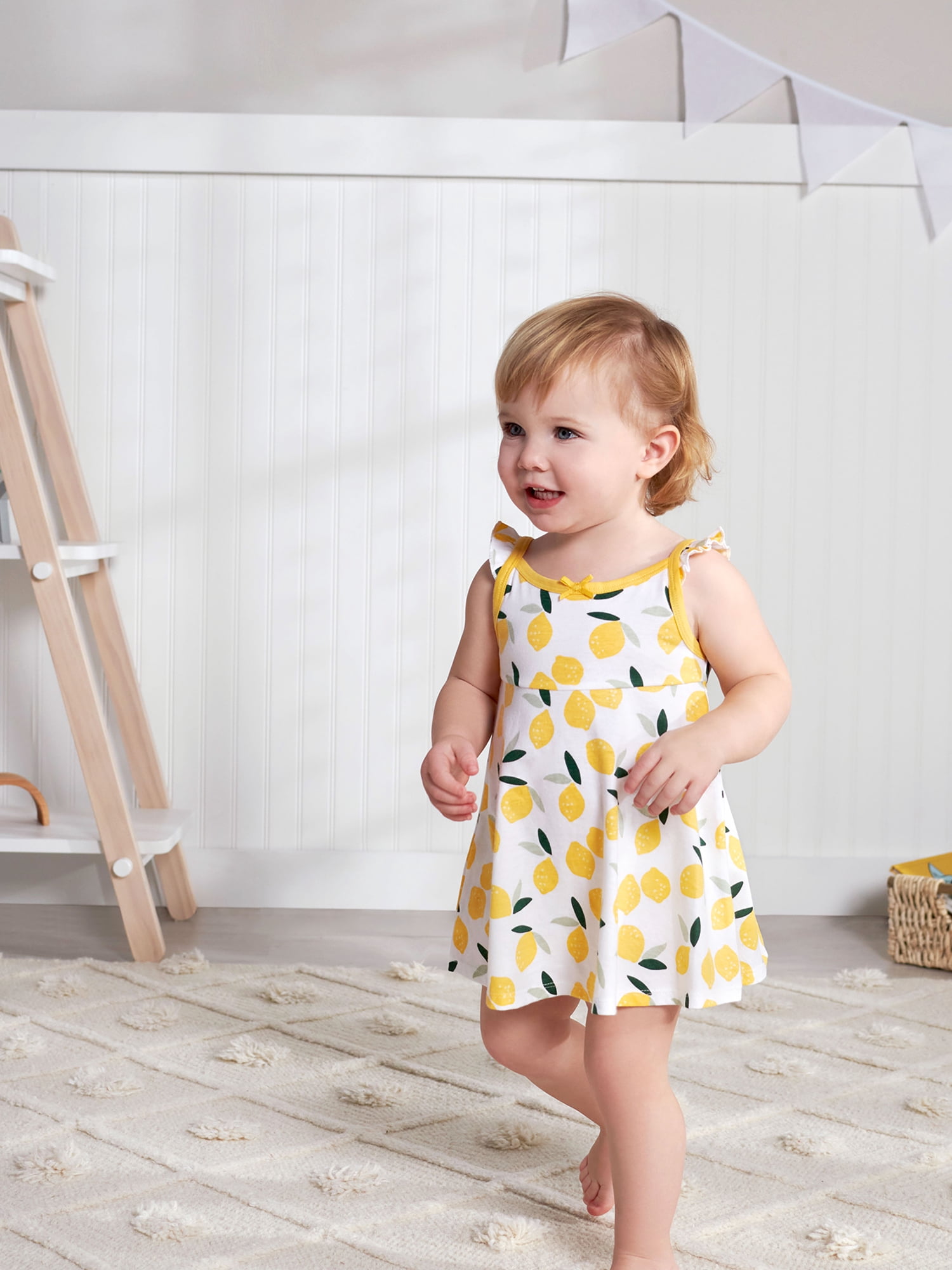 Gerber Baby & Toddler Girl Dress, Diaper Cover & Sun Hat Outfit Set, 3-Piece, (Newborn - 5T)